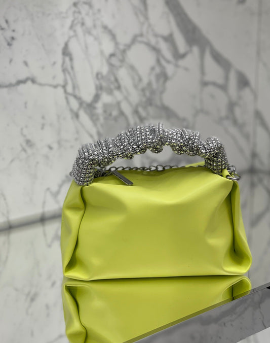 Lime Diamante Handbag